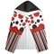 Red & Black Dots & Stripes Hooded Towel - Folded