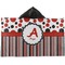 Red & Black Dots & Stripes Kids Hooded Towel (Personalized)