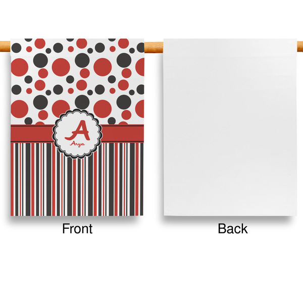 Red & Black Dots & Stripes House Flags - Single Sided - APPROVAL