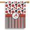 Red & Black Dots & Stripes 28" House Flag (Personalized)