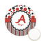 Red & Black Dots & Stripes Printed Cookie Topper - 2.15" (Personalized)