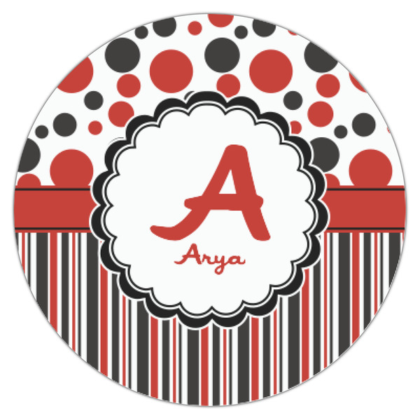 Red & Black Dots & Stripes Icing Circle - XSmall - Single