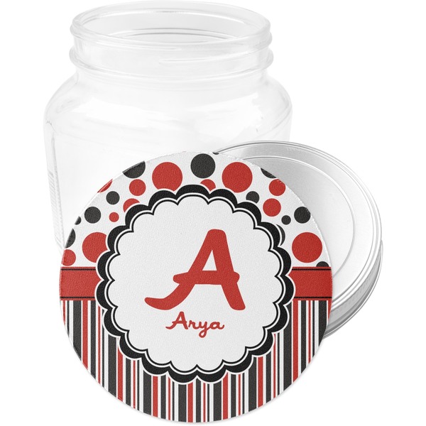 Red & Black Dots & Stripes Jar Opener - Main