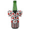 Red & Black Dots & Stripes Jersey Bottle Cooler - FRONT (on bottle)
