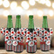 Red & Black Dots & Stripes Jersey Bottle Cooler - Set of 4 - LIFESTYLE