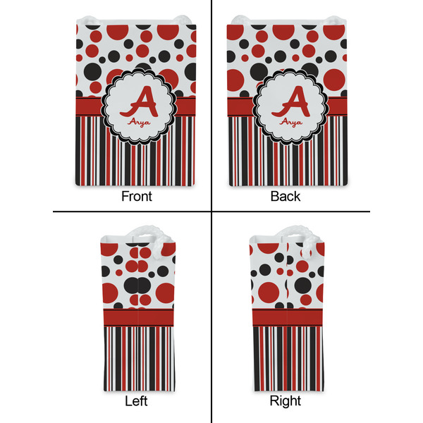 Red & Black Dots & Stripes Jewelry Gift Bag - Gloss - Approval