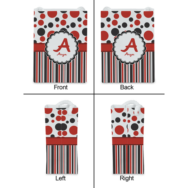 Red & Black Dots & Stripes Jewelry Gift Bag - Matte - Approval