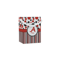 Red & Black Dots & Stripes Jewelry Gift Bags - Matte (Personalized)