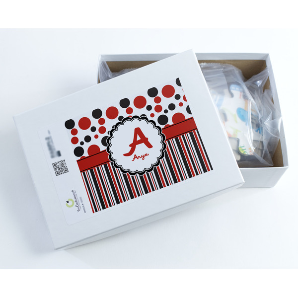 Red & Black Dots & Stripes Jigsaw Puzzle 30 Piece - Box