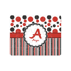 Red & Black Dots & Stripes 30 pc Jigsaw Puzzle (Personalized)