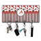 Red & Black Dots & Stripes Key Hanger w/ 4 Hooks & Keys