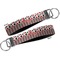 Red & Black Dots & Stripes Key-chain - Metal and Nylon - Front and Back