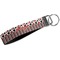 Red & Black Dots & Stripes Webbing Keychain FOB with Metal