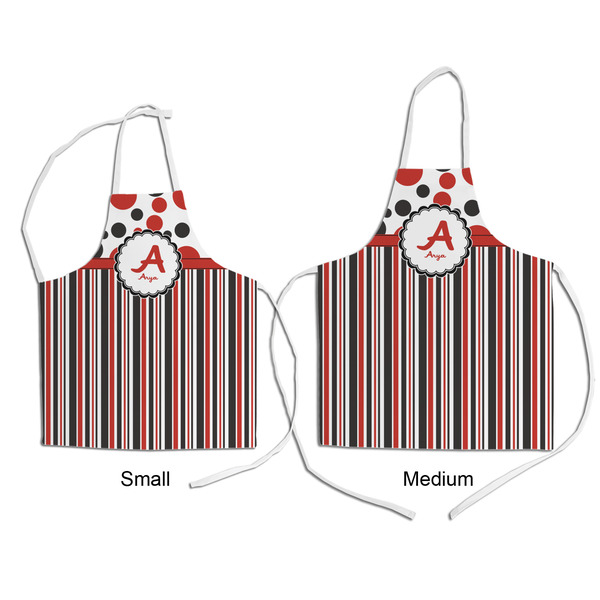Red & Black Dots & Stripes Kid's Aprons - Comparison