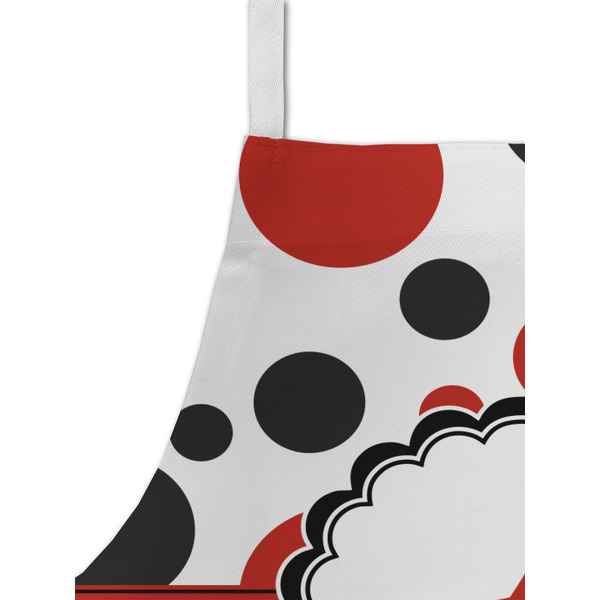 Red & Black Dots & Stripes Kid's Aprons - Detail