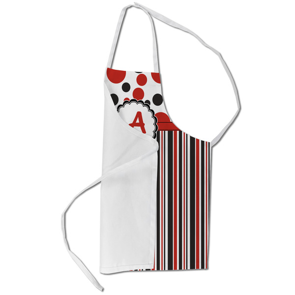 Red & Black Dots & Stripes Kid's Aprons - Small - Main