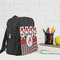 Red & Black Dots & Stripes Kid's Backpack - Lifestyle