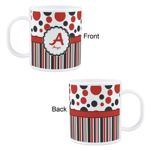 Red & Black Dots & Stripes Kid's Mug - Apvl