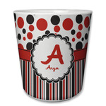 Red & Black Dots & Stripes Plastic Tumbler 6oz (Personalized)