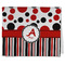 Red & Black Dots & Stripes Kitchen Towel - Poly Cotton - Folded Half
