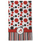 Red & Black Dots & Stripes Kitchen Towel - Poly Cotton - Full Front