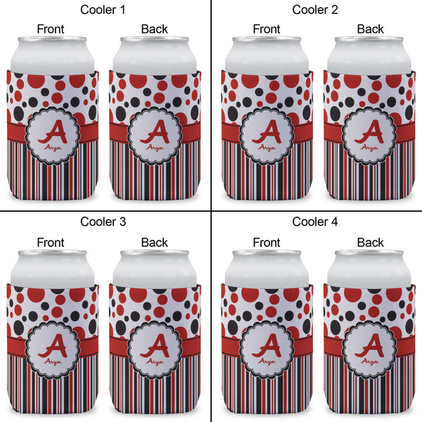 Red & Black Dots & Stripes Can Sleeve (Approval)