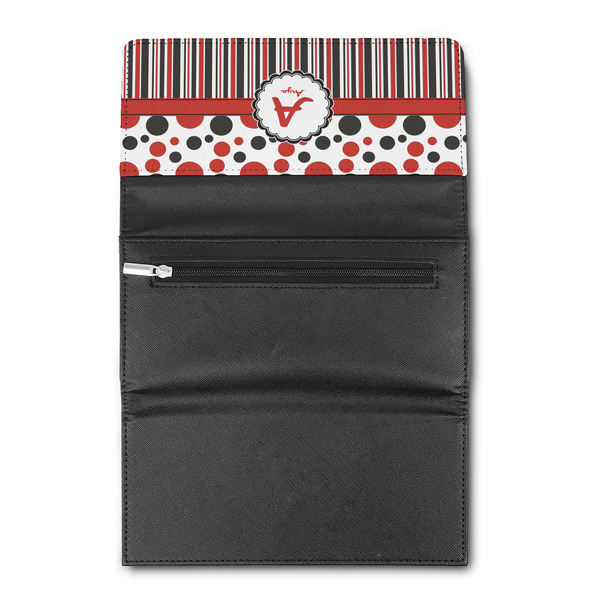 Red & Black Dots & Stripes Ladies Wallet  (Personalized Opt)