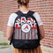 Red & Black Dots & Stripes Large Backpack - Black - On Back