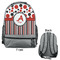 Red & Black Dots & Stripes Large Backpack - Gray - Front & Back View