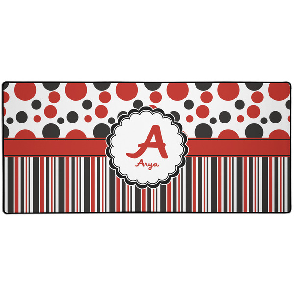 Red & Black Dots & Stripes Large Gaming Mats - APPROVAL
