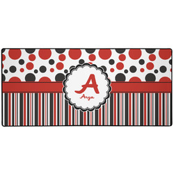 Red & Black Dots & Stripes Gaming Mouse Pad (Personalized)