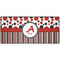 Red & Black Dots & Stripes Large Gaming Mats - FRONT