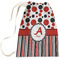 Red & Black Dots & Stripes Large Laundry Bag - Front View