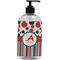 Red & Black Dots & Stripes Plastic Soap / Lotion Dispenser (16 oz - Large - Black) (Personalized)
