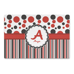 Red & Black Dots & Stripes Large Rectangle Car Magnet (Personalized)