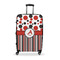 Red & Black Dots & Stripes Large Travel Bag - With Handle
