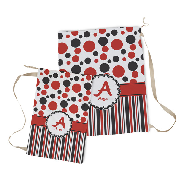 Red & Black Dots & Stripes Laundry Bag - Both Bags