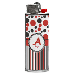 Red & Black Dots & Stripes Case for BIC Lighters (Personalized)