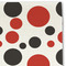 Red & Black Dots & Stripes Linen Placemat - DETAIL