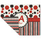 Red & Black Dots & Stripes Linen Placemat - Folded Corner (double side)