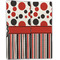 Red & Black Dots & Stripes Linen Placemat - Folded Half (double sided)