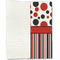 Red & Black Dots & Stripes Linen Placemat - Folded Half