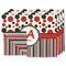 Red & Black Dots & Stripes Linen Placemat w/ Name and Initial