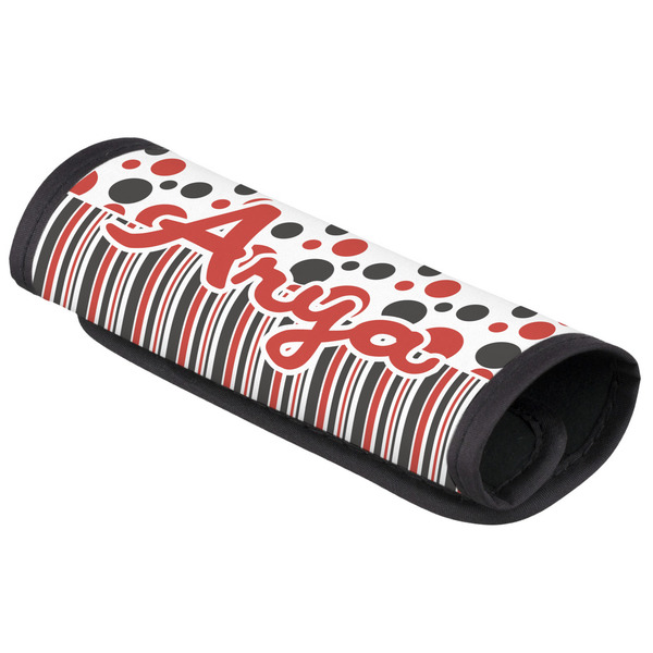 Custom Red & Black Dots & Stripes Luggage Handle Cover (Personalized)