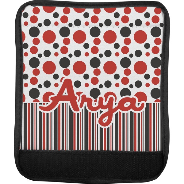 Red & Black Dots & Stripes Luggage Handle Wrap (Approval)