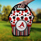 Red & Black Dots & Stripes Lunch Bag - Hand
