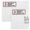 Red & Black Dots & Stripes Mailing Labels - Double Stack Close Up