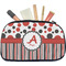 Red & Black Dots & Stripes Makeup / Cosmetic Bag - Medium (Personalized)