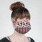 Red & Black Dots & Stripes Mask - Quarter View on Girl