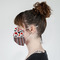 Red & Black Dots & Stripes Mask - Side View on Girl